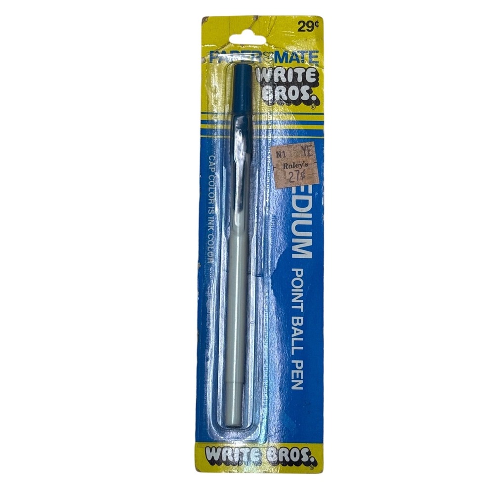 1980 Vtg Paper Mate Write Bros Medium Point‎ Ballpoint Pen Blue Ink NOS TV Prop